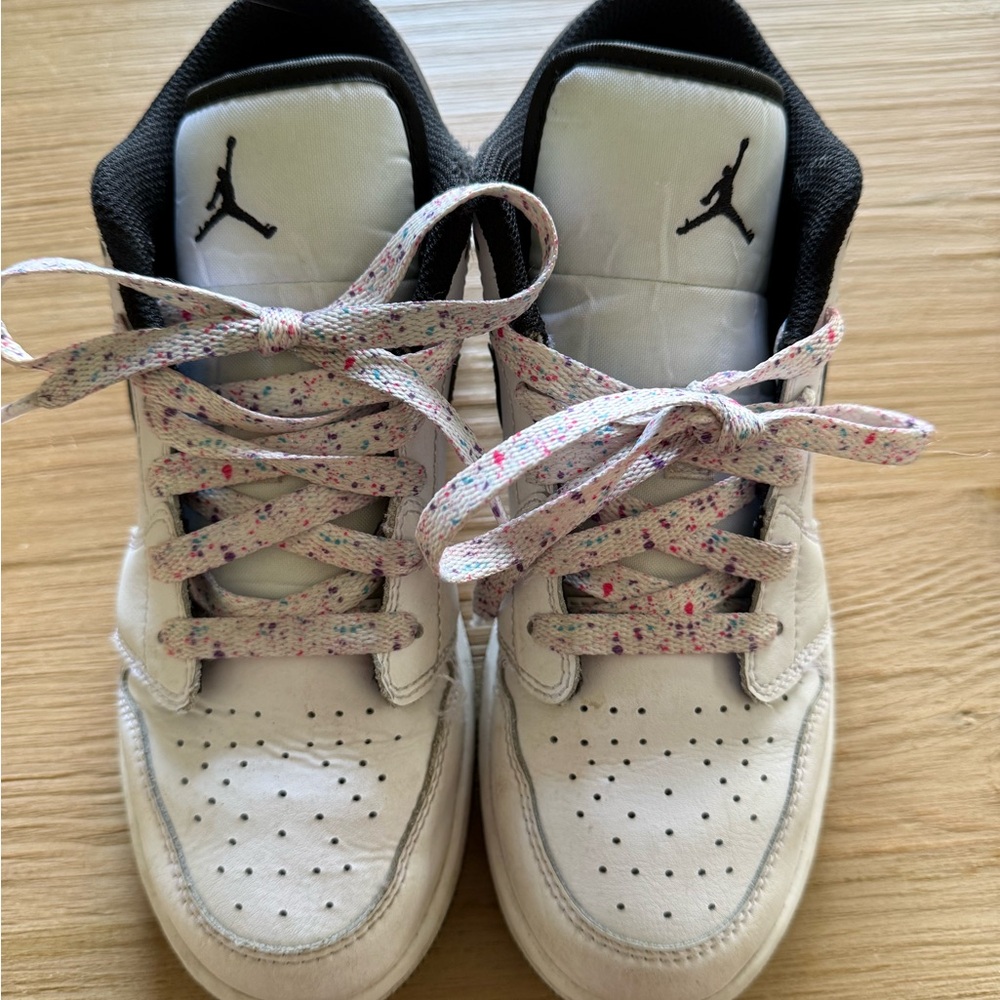 Jordan Kids White and Black Sneakers